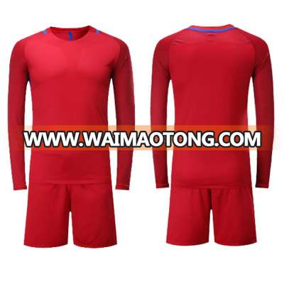 OEM red original long sleeve soccer jersey thailand quality jersey football