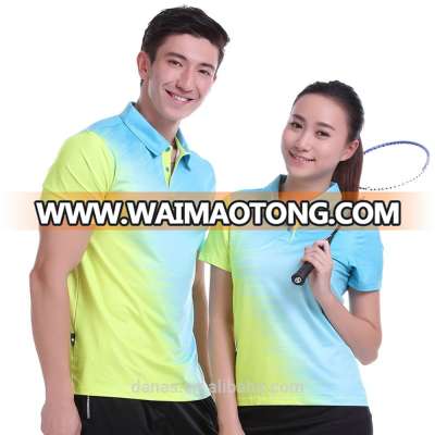 High quality latest polyester sublimation badminton jersey women and men badminton shirt